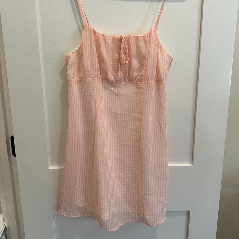 DIVIDED pink and white gingham dress